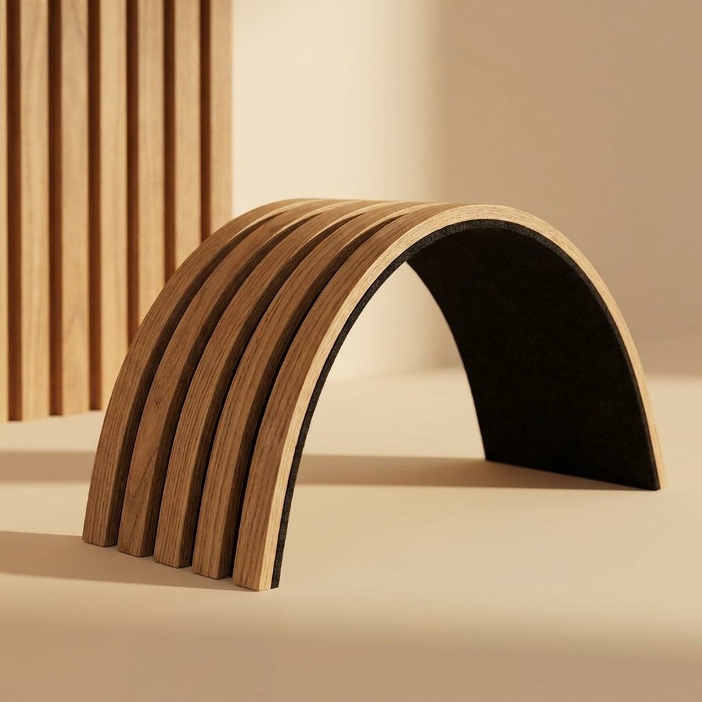 Bendable Slat Panel for Curved Walls