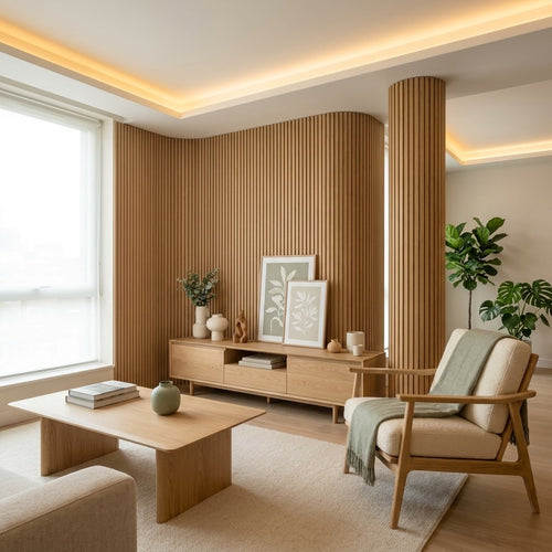 Bendable Slat Panel for Curved Walls
