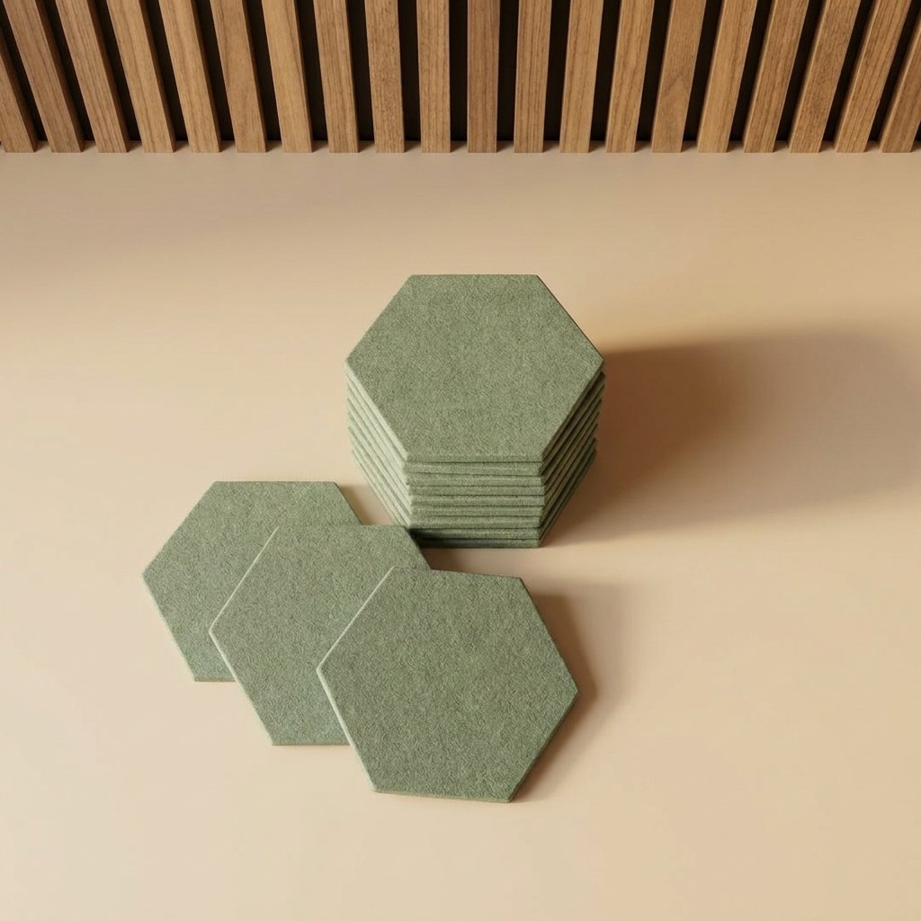 Honeycomb Felt Wall Tiles — Set of 12