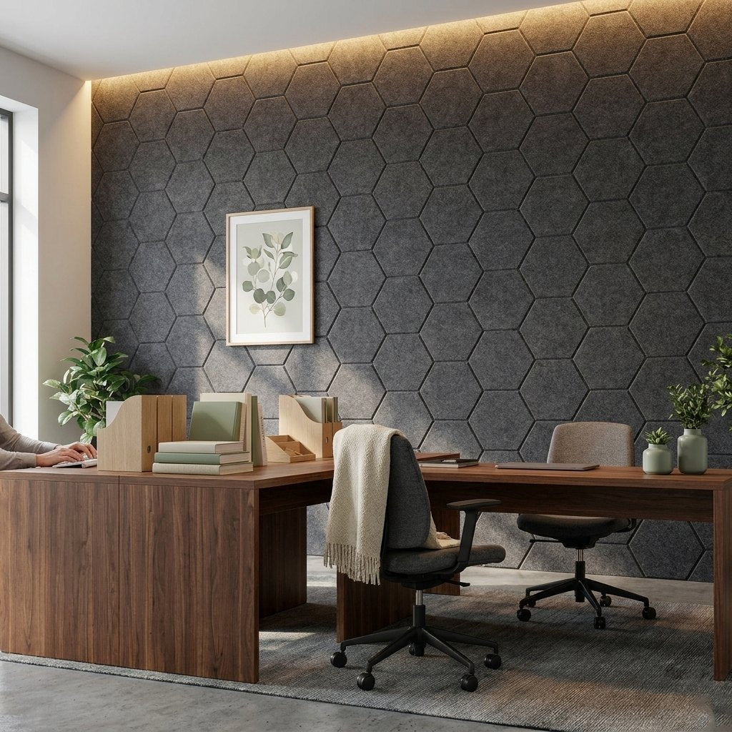 Honeycomb Felt Wall Tiles — Set of 12